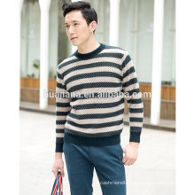 men's cashmere knitting strips sweater